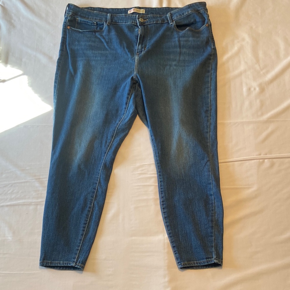 Levi Signature Hi Rise Skinny Stretch Denim Blue Jeans Women's Size 22